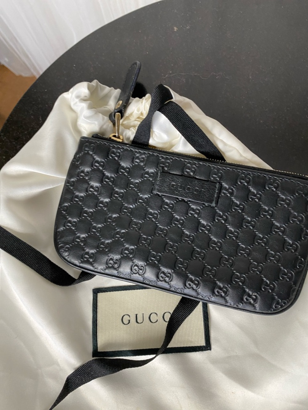 Gucci MicroGuccissima Black Quilted GG Mini Coin/Key with Gold Hardware - Picture 10 of 17